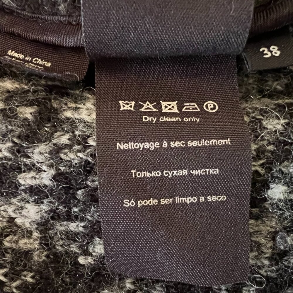 Malene Birger Long Sleeve Black/Gray Pelagia Wool Blend Boucle Open Jacket-Sz 38 - Picture 6 of 6